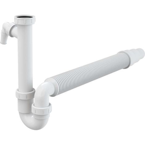 Alcadrain Röhrengeruchverschluss mit einer Überwurfmutter 6/4", einem Geräteanschluss und flexiblem Abgang (1/3)
