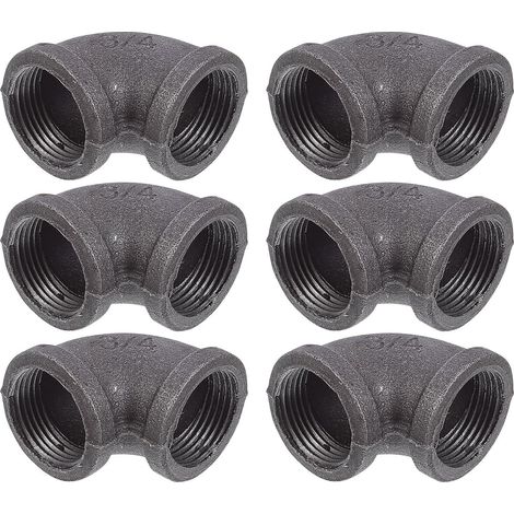 Raccords Coudés Faciles à Installer en Fer Robustes Lot de 6 pour Tuyaux Industriels Adaptés aux Systèmes D'évacuation Distribution D'eau (1/5)