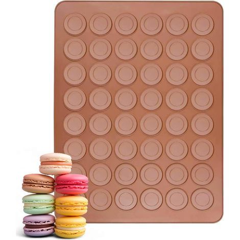 Macarons tapis de cuisson - 48 pièces - Macaron-moules de cuisson en silicone-Set - lave-vaisselle - four-Macarons mat-Tapis de four (1/4)