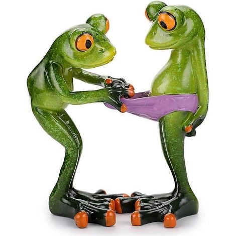 Figurine décorative grenouille en résine artisanale, sculpture grenouille amusante et originale, figurine animalière personnalisée à collectionner, mascotte grenouille pour étagères ou table (1/5)