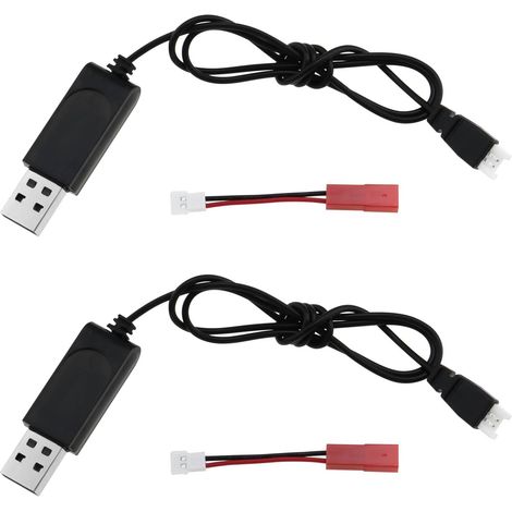 2 Jeux de Lignes de Charge d'équilibre de Batterie Au Lithium 3.7V Connecteur USB vers XH2.54 vers Ligne de Conversion JST pour Avion RC Drone FPV Pièces de Rechange de Chargeur Lipo (1/5)