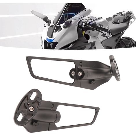 Rétroviseur universel agrandi modifié pour moto avec aileron pivotant réglable, adapté aux Kawasaki Ninja 250 300 400 650 H2 H4. (1/5)