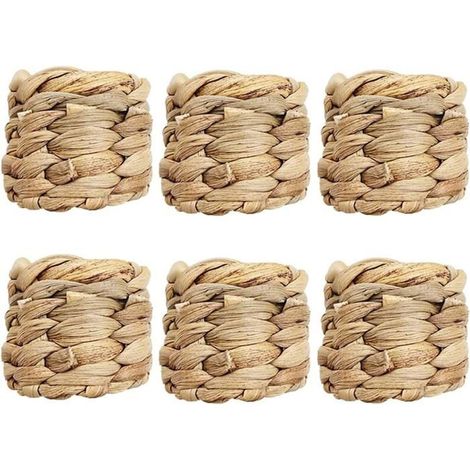 6 Pièces Ronds de Serviette Rustique, pour Décoration Table, Mariage, Fête (1/5)