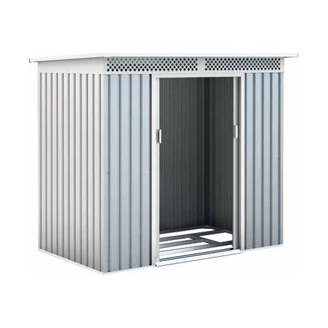 Casetta Ripostiglio per Giardino in Lamiera Zincata Silver 277X206 cm (1/2)