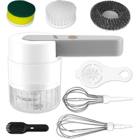 Mixeur plongeant électrique 6 en 1, fouet acier inoxydable, type C, 3 vitesses, accessoires nettoyage, cuisine (1/5)