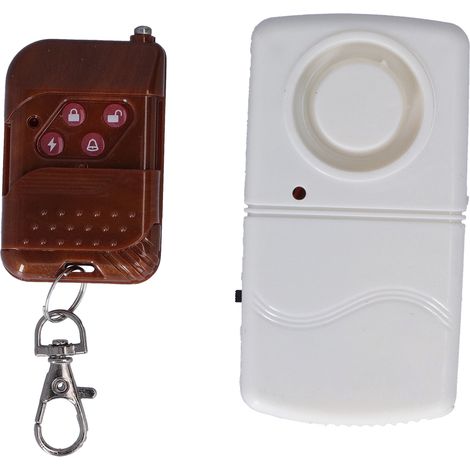 Ortviai Alarme anti-intrusion par vibration pour porte/fenêtre, moto, tricycle – 110 dB, télécommande 15 m, ABS (1/5)