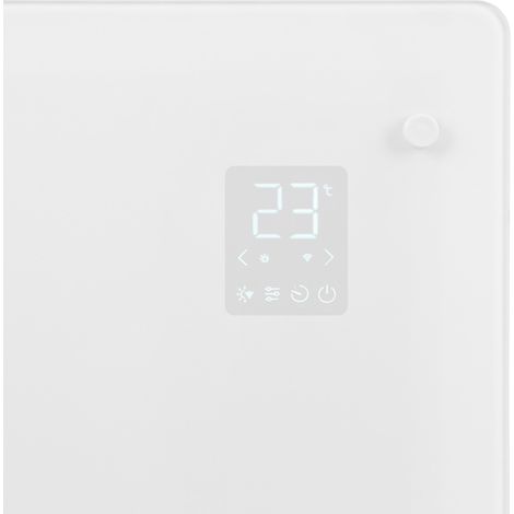 VONROC Riscaldatore elettrico di lusso - Termoconvettore smart a pannello in vetro - 1000W - Bianco Controllo manuale e Wifi (1/5)