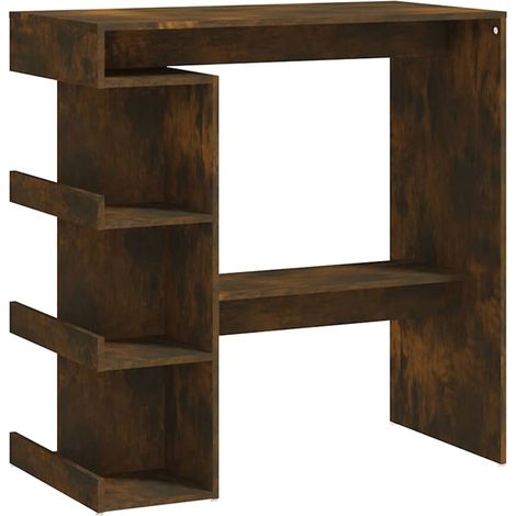 Maison Exclusive - Mesa alta con estante roble ahumado 100x50x101 (1/5)
