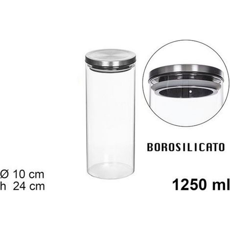 Trade Shop - 1250 ML VAKUUMVERPACKTES GLAS LEBENSMITTEL IN TRANSPARENTEM GLAS MÜSLI SNACK KÜCHE - (1/5)