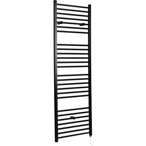 Hudson Reed Nox - Sèche-Serviettes Design Électrique Moderne Plat - Noir - 180 cm x 60 cm