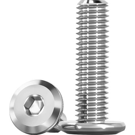 Vis à tête plate Inox A2 M5 x 25 mm Lot de 20 pièces Vis à empreinte hexagonale Pour Meubles Métal Bois Extérieur (1/5)