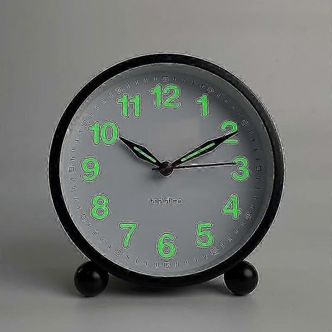 Réveil silencieux - Réveil simulé sans tic-tac et avec une lumière chaude - Design rond et simple. (1/2)