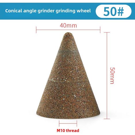 Meule conique diamantée 50 épaisse Pour meulage et polissage pierre Tête émeri pour meuleuse angle Tige pointue forme spéciale pour sculpture pierre (1/5)