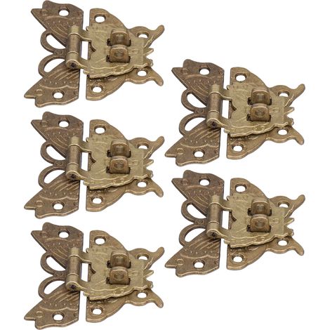 5 Targettes Antiques Décoratives pour Coffrets à Bijoux en Bois avec Vis Incluses (1/5)