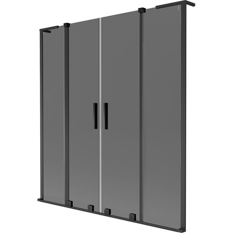 Mexen Velar L Duo Badewannenfaltwand 2-flügelig verschiebbar 150 x 150 cm, graphit, schwarz - 896-150-003-42-70 (1/2)