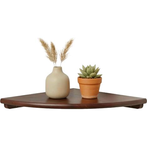 Relaxdays scaffale angolare, HLP: 3 x 18 x 18 cm, noce, soggiorno, decor, portata 5 kg, sospeso, marrone scuro