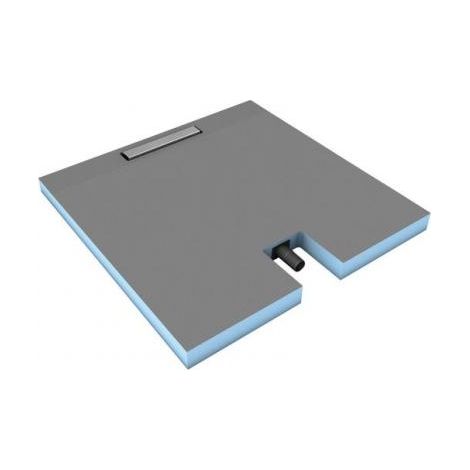 Wedi - Receveur à carreler Wedi Fundo Plano Linea avec barrette courte 90 x 90 cm (1/2)