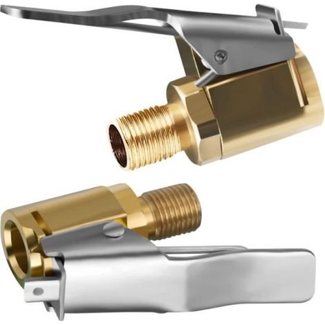 Adaptateur de Valve de Pneu de Voiture - 2 Embouts de Gonflage en Laiton (1/4)