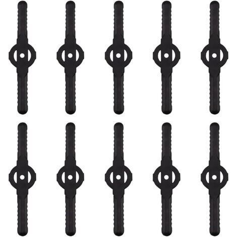 Plastic edge trimmer blade, 10 pcs Plastic Cutter Blades Replacement For Cordless Grass Trimmer Tool Set, Replacement Plastic Lawn Mower Cutting Blades (Black) (1/5)