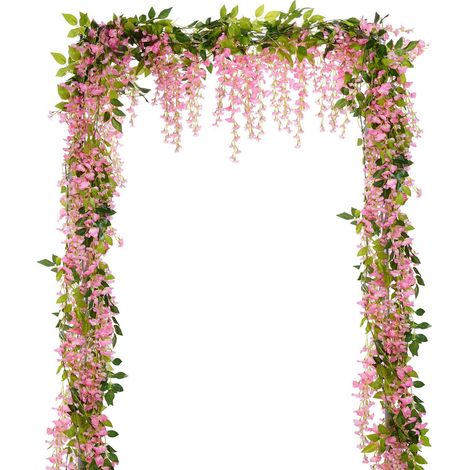 Künstliche Rosen-Glyzinien-Girlande, künstliche Blumen