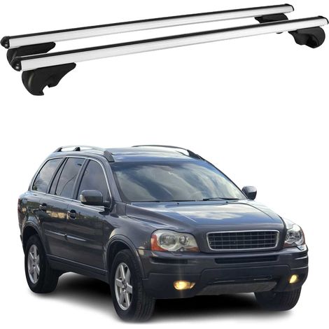 OMAC Aluminium Dachträger Querträger für Volvo XC90 I 2003-2014 – TÜV / DIN 75302:2019 – Abschließbar – Max. 75 kg – 2 Stangen Silber (1/5)