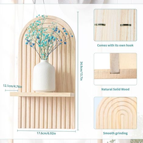 Étagères en Bois pour la Décoration Murale Étagère Murale Bohème 2 pcs (1/5)