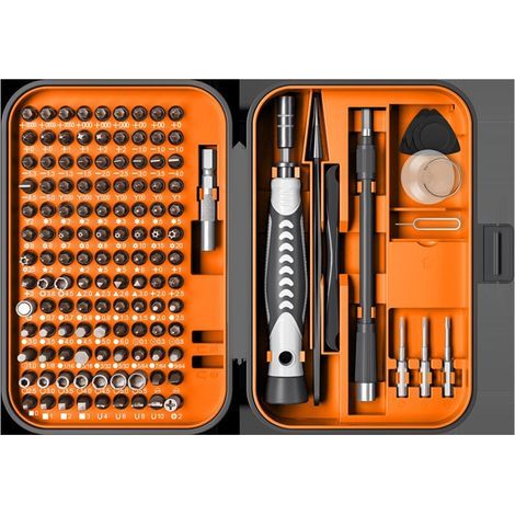 Jeu de tournevis de précision, 130 en 1, magnétique et électronique, avec kit de réparation 120 positions pour PC, ordinateurs, ordinateurs portables, téléphones portables, consoles de jeux, lunettes (1/5)