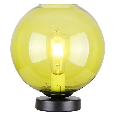 Lampe de table Candellux Globe verre vert/noir E27 28cm