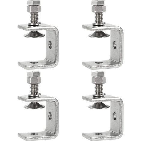 MINKUROW 4er-Set C-Klemmen, 0–25 mm, Hochleistungs-C-Klemme, Holzbearbeitungsklemme, Tigerklemme mit breiten Backen für Heimwerkerarbeiten, Schweißen und Schreinerei. (1/5)