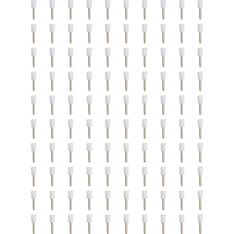 100 pièces godets de polissage dentaire en silicone professionnel, brosses à polir pour dents, blanc, usage clinique hospitalier (1/5)
