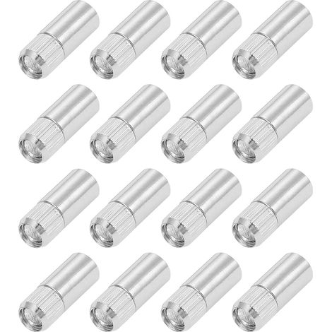 16 Pièces Support d'Étagère en Métal Nickelé 8mm/0.31" Dia Support de Broche avec Vis pour Meubles Armoire Bibliothèque Étagères, Argent (1/5)