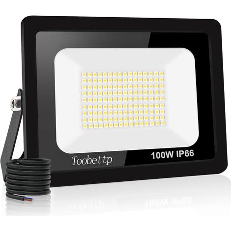 Projecteur LED Extérieur, 100W Spot LED Exterieur 10000LM Super Lumineux 6500K Blanc Froid Éclairage de Sécurité Extérieur IP66 Imperméable pour Garage Jardin Terrasse Parking
