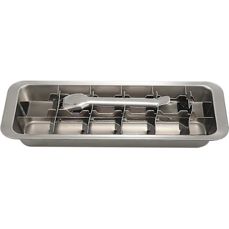 Moule à glaçons avec levier, moule à glaçons 2 en 1 et broyeur à glace en acier inoxydable (1/5)