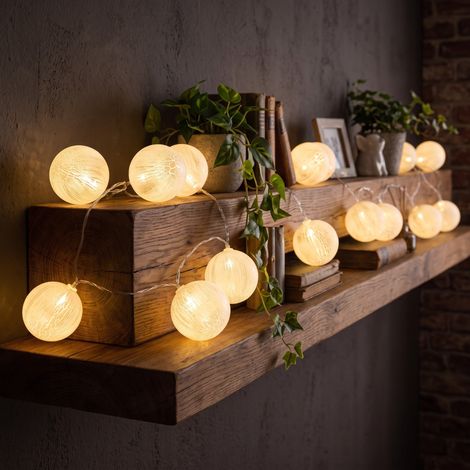 Guirnalda Led con 10 Bolas Blancas 1,25 mt