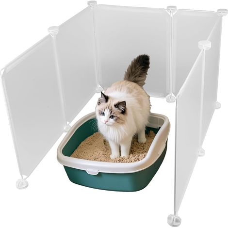 Cat Litter Tray Splash Proof - 6 Pieces Cat Litter Tray Pee Shields, Splash Guard for Cat Litter, Cat Litter Box Cat Litter Box Kitten Accessories (1/5)