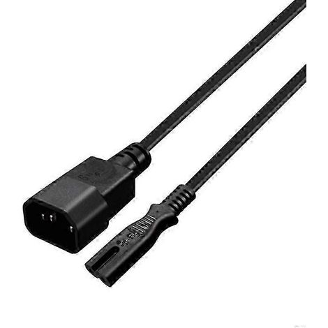 Câble adaptateur d'alimentation IEC320 C14 (3 broches) vers C7 « en huit » (2 broches) (1/5)