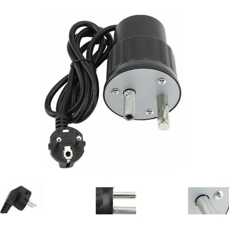 Moteur Tourne-Broche - 230 V - 2 Tr/Min - Charge Max 24 Kg - Pour Barbecue Extérieur - Aluminium - Câble 1,5 M
