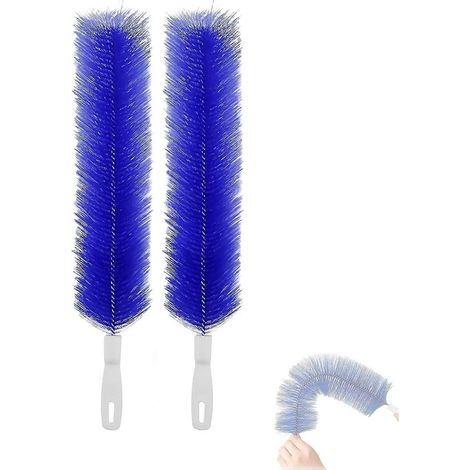 Aimant à poussière flexible 90° pour plafonds et ventilateurs tête microfibre réutilisable lot de 2 bleu (1/5)