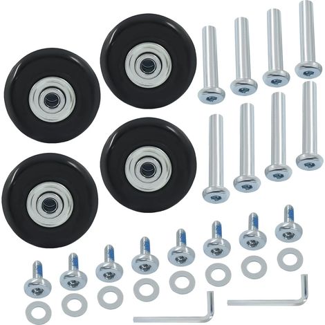 Jeu de 4 roues de rechange pour bagages, mesurant 50 x 18 mm, en caoutchouc, pour la réparation et l'entretien des bagages.-AquaForge (1/5)