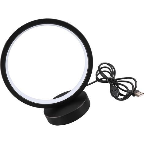 Lampe de chevet ronde décorative, veilleuse LED innovante à économie d'énergie, protection des yeux, veilleuse pour la chambre, télécommande pour variation d'intensité et minuterie, noir (1/5)