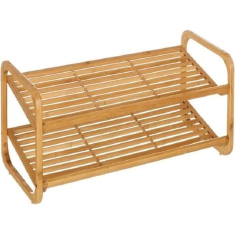 Meuble à chaussures en bambou coloris naturel - Longueur 76 x Profondeur 33 x Hauteur 33 cm-JUANIO (1/4)