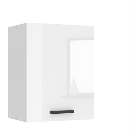 Belini Hängeschrank Küche, Küchenschränke SG. Breite 45 cm. Oberschrank mit 1 Tür, Küchenhängeschränke, Wandschrank Hängend, Weiß Hochglanz (1/5)