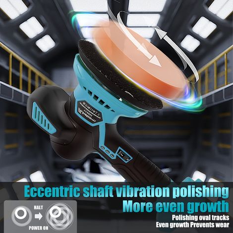Polisseuse-lustreuse rotative sans fil 300W, pour batterie Makita, 15,24 cm, avec 2 batteries 18V, 13 accessoires supplémentaires