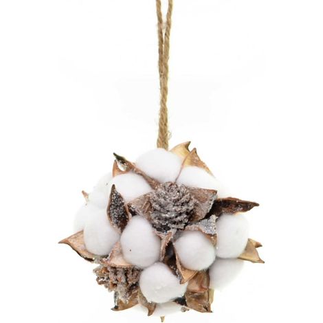 10cm Cotton Ball Christmas Hanging Decorations Pine Cones Xmas Decoration (1/3)