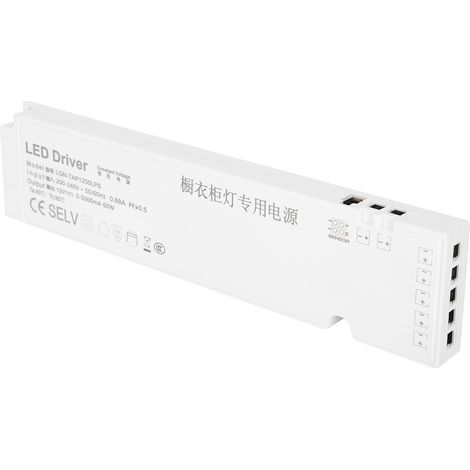 Transformateur LED Étanche Multi-Interface pour Luminaire d'armoire 220V Blanc (1/5)
