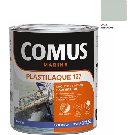 PLASTILAQUE 127 GRIS TRIANON 2.5 L - Laque marine de finition Brillante haut de gamme - COMUS MARINE