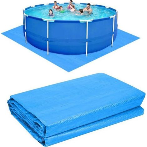 1 Poolbodenmatte, 274 x 274 cm, rechteckig, blau, faltbar, wasserdicht, Schmutzschutz für den Garten (1/5)