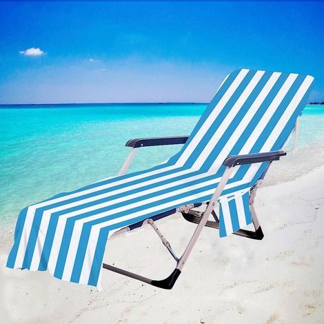 Housse de chaise longue avec poche latérale pour serviette de bain de soleil - Idéale pour bronzer, la piscine et les vacances à l'hôtel (1/5)