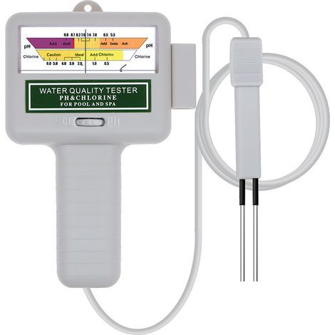 Testeur Eau pH-Chlore - Moniteur Numérique Portable pour Analyse Qualité Eau Piscine et Spa - Kit d'Analyse Électronique - 1 Pièce (1/5)