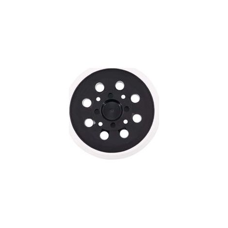 Patin de ponçage auto-agrippant 125 mm avec 8 trous, compatible avec les ponceuses excentriques Bosch PEX 300 AE et PEX 400 AE de Poweka (blanc)